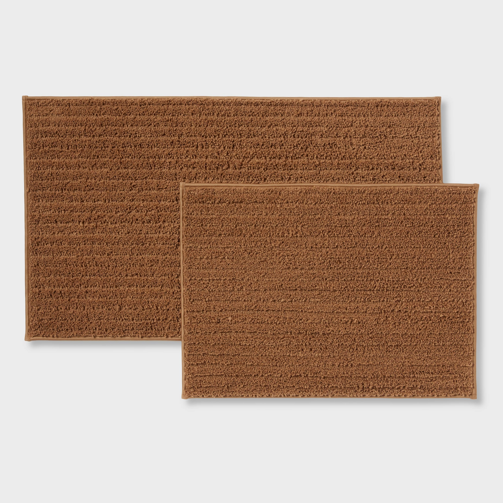 2pk Quick Dry Bath Rug Set Light Brown - Threshold™