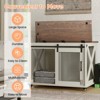 Classic Design Dog Crate End Table with Sliding Barn Door, Removable Divider for Crate Training, Flip Top Opening, Stylish Indoor Dog House - 2 of 4