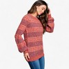 Amaryllis Women's Textured Knit Sweater Long Sleeve Crewneck Design Waffle Pattern Relaxed Fit Cozy Pullover for Casual Wear - 2 of 4