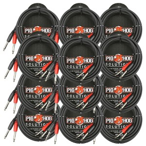 Pig Hog Dual 1/4" Mono (Male) Cable, 10 ft PD-21410 - 12 Units - 1 of 2