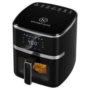 Kitchen Elite Digital Air Fryer Oven, Compact Cooker with Window, 7 Presets, Nonstick Basket for Fast Cooking, Easy Cleanup, 5.28 Quart, Black - 1 of 4