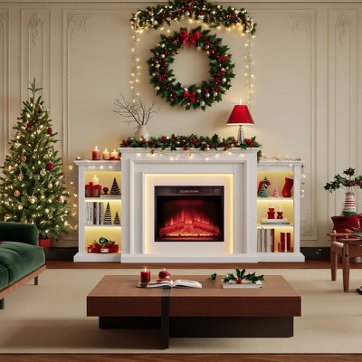 -inch Electric Fireplace With Mantel Led Light -for Living Room