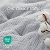 AENKYO All-Season Cotton Gauze Quilt, King 3-Piece Embroidered Crinkled Bedding, Lightweight Collection，comforter set - 4 of 4
