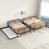 Okak Full XL Over Queen Metal Bunk Bed with Twin size Trundle Loft Bunk Bed with Ladder for Kids Teens, Easy Assemble, Black - 4 of 4