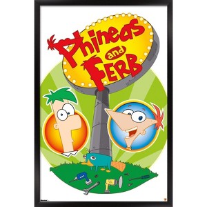 Trends International Disney Phineas and Ferb - Logo Framed Wall Poster Prints - 1 of 4