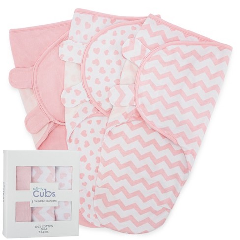 Swaddle Blankets for Baby Girl Boy 3 Pack Sleep Sack Velcro by Comfy Cubs Small 0 3 Months Pink