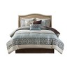 Racxily 7-Piece Jacquard Comforter Set, Geometric Design with Embroidered Pillows - 2 of 4
