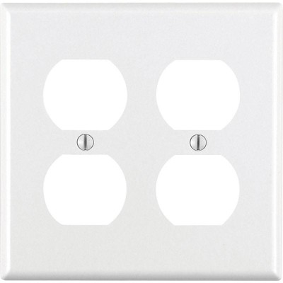 Leviton White 2 gang Thermoset Plastic Duplex Wall Plate (Pack of 25)