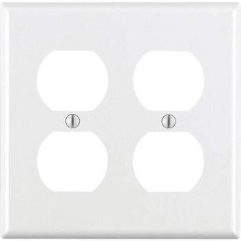 Leviton White 2 gang Thermoset Plastic Duplex Wall Plate (Pack of 25)