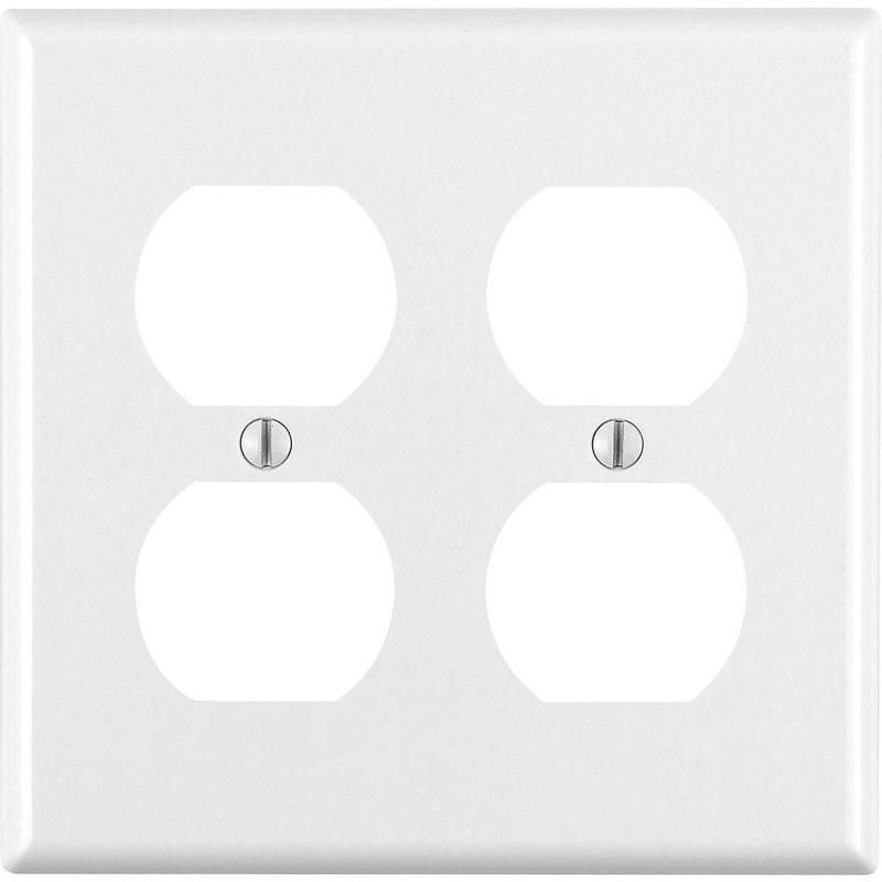 Leviton White 2 gang Thermoset Plastic Duplex Wall Plate (Pack of 25), 1 of 2