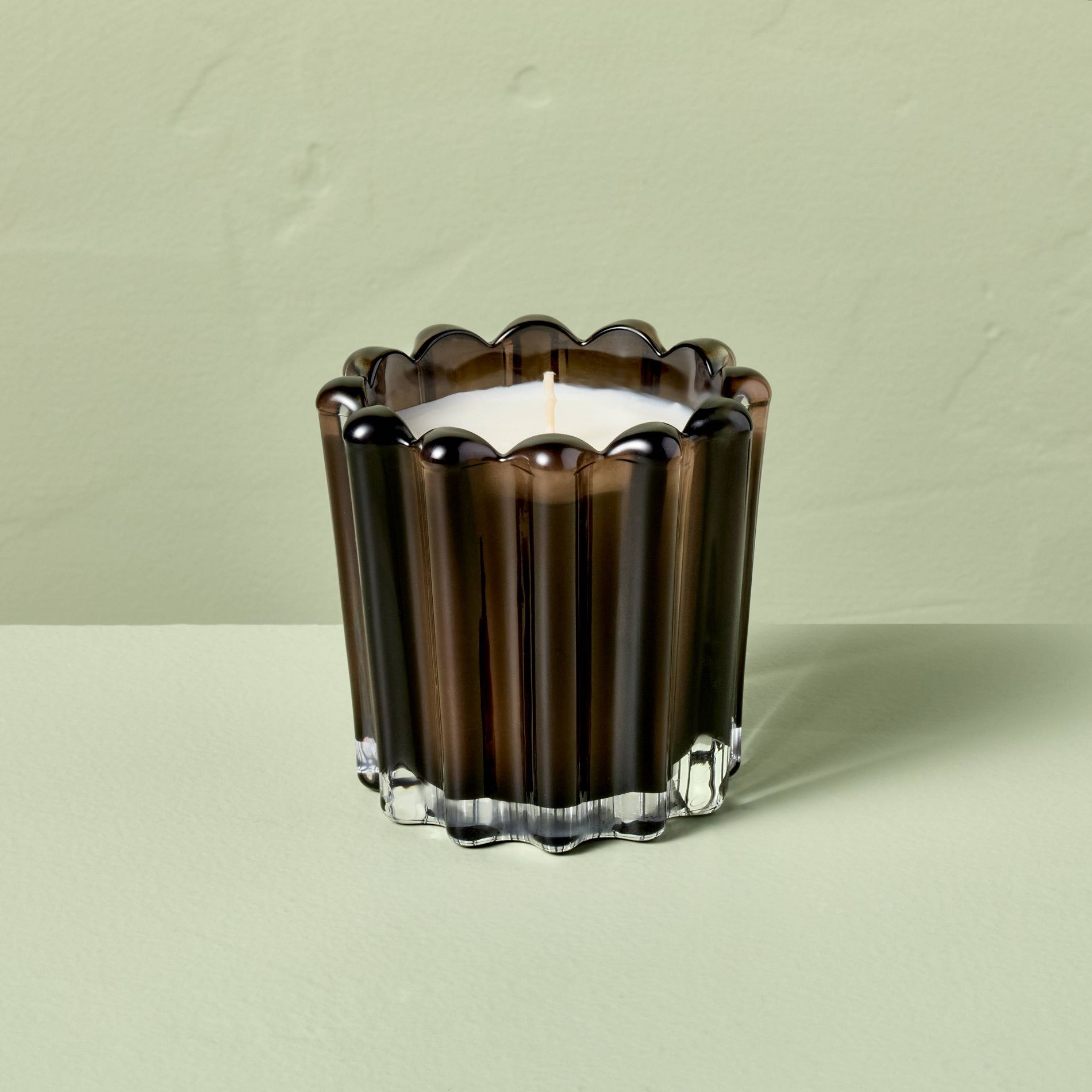 Ribbed Glass Harvest Chestnut Jar Candle Dark Brown 7oz - Hearth & Hand™ with Magnolia