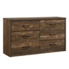 Culver Rustic 6 Drawer Dresser with Usb Ports Walnut - miBasics - 2 of 4