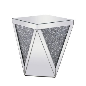 Elegant Lighting 21 inch mirrored two drawers end table in black - 1 of 4