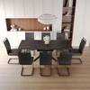7-Piece Extendable Dining Set with Rectangle Kitchen Table and 6 C-shaped Tube Armless Chairs - 2 of 4