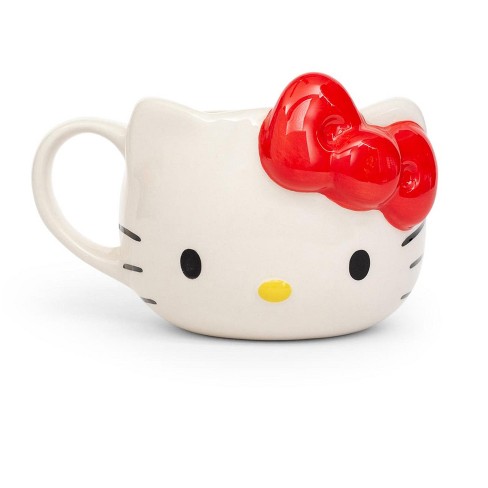 Silver Buffalo Hello Kitty Red Bow Ceramic 3d Molded Mug | Holds 22 ...