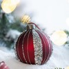 NAYSAYE Party Decoration and Accessories Set of 6 Glass Christmas Ball Ornament for Holiday Celebration, Red, 3.9"*3.9"*0.09" - 4 of 4