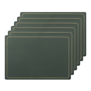 Unique Bargains Dining Room Heat Resistant Modern Faux Leather Placemats 18 x 12 Inches 6 Pcs - 1 of 4