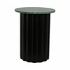 Mango Wood & Marble Accent Table - Round Casual Home End Table for Living Room, Bedroom & Office - Modern Decorative Side Table - 20" Black - 4 of 4