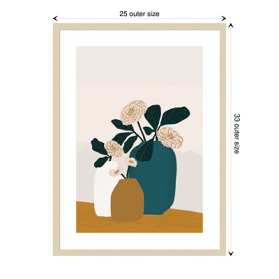 Stillness by Oris Eddu Natural Wood Framed Floral Art Print