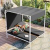 Outdoor Patio Sunbed Daybed, Upholstered Patio Bed With Cushions, Adjustable Seats, Middle Cup Holder Balcony, Poolside, Garden - 3 of 4