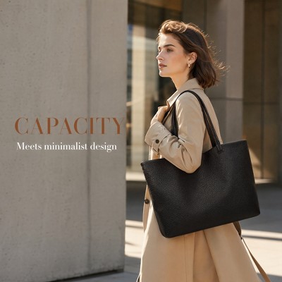 INSPIRE CHIC Spacious Totes for Women Shoulder Bag with Soft Texture and Detachable Coin Purse 11.8 * 4.3 * 10.6 inches Black — фото 3