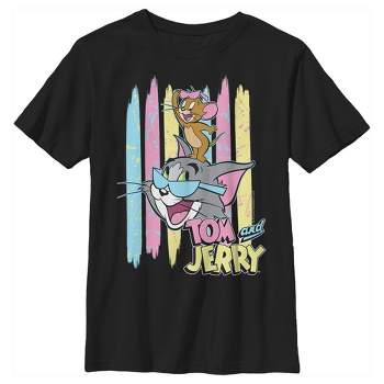 Tom & Jerry Spike T-shirt Tom Target Toddler : Boy Youth White To Chasing Short Crew Boy Neck Sleeve