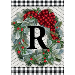 Briarwood Lane Winter Garden Flag 12x18 For Outdoor Winter Wreath Monogram Letter R For Winter Garden Flag Flags For Outside - 1 of 4