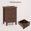 Costway 1PC/2PCS Nightstand End Beside Sofa Table w/ 3 Drawers Bedroom Furniture Black/White - 3 of 4