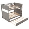 YOOCOZZ Full Over Full Bunk Bed with Twin Trundle, Pine Wood Bunk Bed with Guardrails - 4 of 4