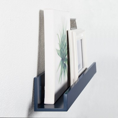 Navy Blue 24" Levie Wood Floating Picture Ledge Wall Shelf Set