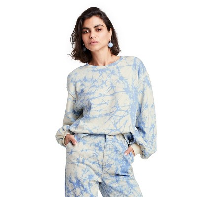 Women's Marble Print High-Low Sweatshirt - Rachel Comey x Target Blue XXS