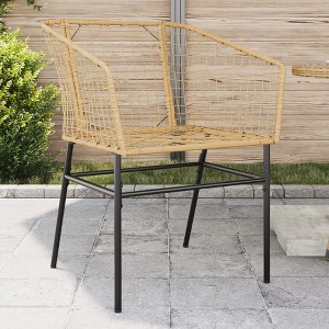 vidaXL Garden Chair Brown PE rattan, powder-coated steel Standard - 1 of 4