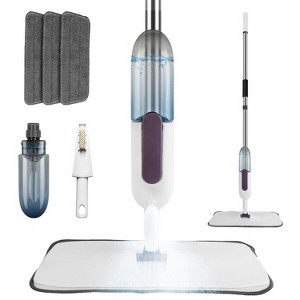 NewHome"Microfiber Spray Mop with 3 Washable Pads & 12oz Refillable Bottle for Hardwood, Tile & Laminate"White - 1 of 4