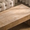 49" Natural Rustic Farmhouse Coffee Table with Distressed Wood Finish, Rectangular Living Room Centerpiece -3irtyhousy - 3 of 4