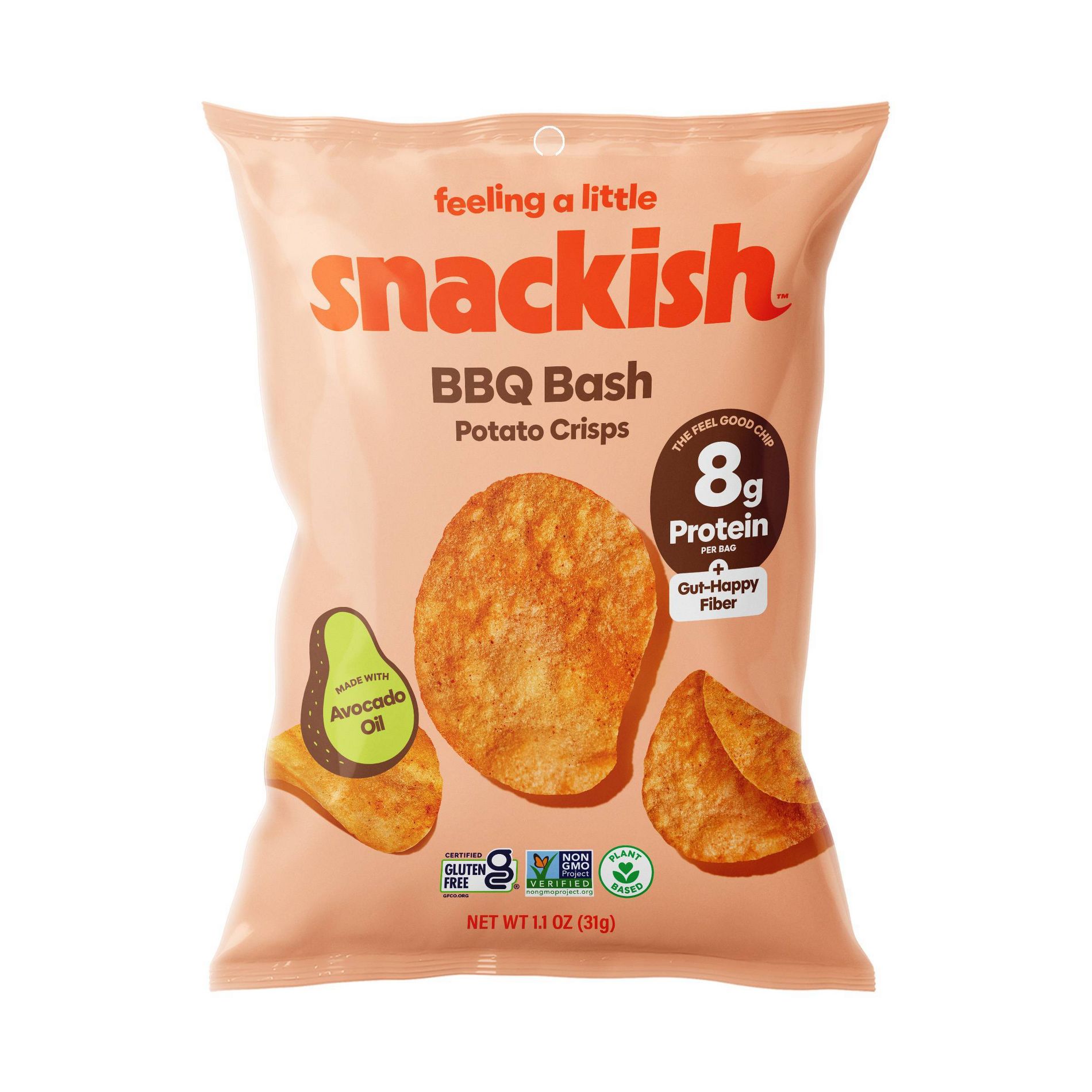 Snackish BBQ Bash 8g Protein Potato Crisps - 1.1oz
