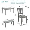 GDFStudio Nerra Modern 6 Piece Acacia Rubberwood Upholstered Dining Set - 3 of 4