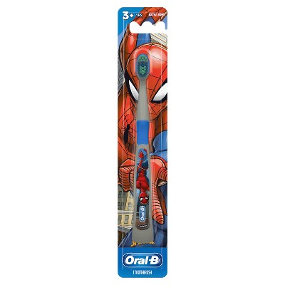 Oral-B Kid's Manual Toothbrush featuring Marvel's Spiderman, Soft Bristles, for Children and Toddlers 3+, 1 count
