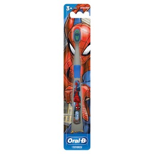 Oral-B Kid's Manual Toothbrush featuring Marvel's Spiderman, Soft Bristles, for Children and Toddlers 3+, 1 count - 1 of 4