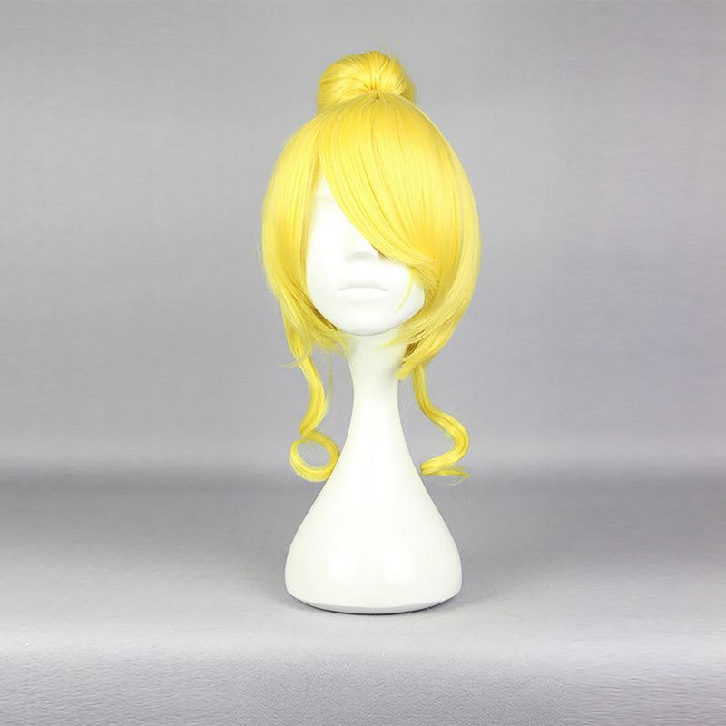 Unique Bargains Women's Wigs 12" Yellow with Wig Cap Synthetic Fibre, 2 of 7