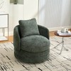 Okak Modern Round Swivel Barrel Accent Chair with Armrests & Pillow,Chenille Upholstered Club Chair for Living Room,Bedroom,Office - 2 of 4