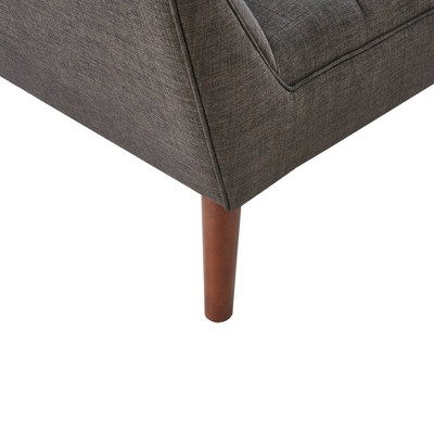 Charcoal Mid-Century Lounge Chair with Tapered Wood Legs