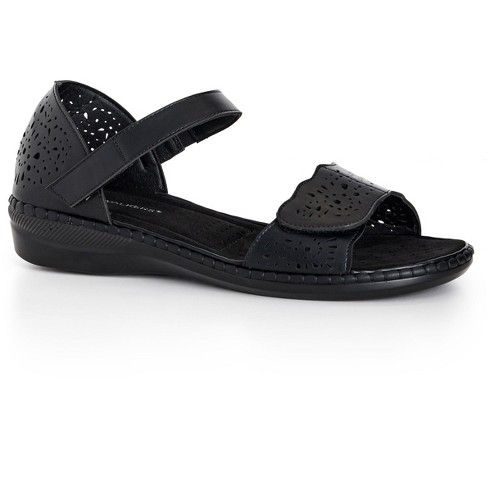 Cloudwalkers  Women's Wide Fit Extra Wide Fit Peggy Slide - Black