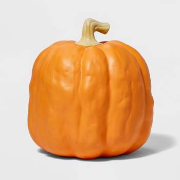 Falloween Medium Orange Sheltered Porch Pumpkin Halloween Decorative Sculpture - Hyde & EEK! Boutique™