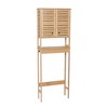 Evideco French Home Goods Over The Toilet Storage Cabinet with Double Vented Doors and Open Shelf, Natural - Trinidad Collection - 2 of 4
