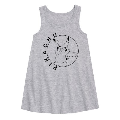 Girls' - Pokémon - Happy Pikachu Graphic Sleeveless Aline Dress