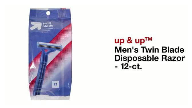 Men&#39;s Twin Blade Disposable Razor - 12ct - up &#38; up&#8482;, 2 of 8, play video