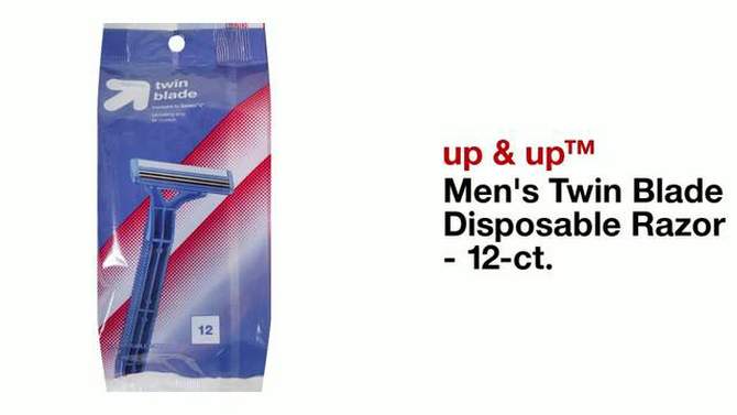 Men&#39;s Twin Blade Disposable Razor - 12ct - up &#38; up&#8482;, 2 of 8, play video