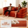 KWPZQEB 74.8" Modern Convertible Sofa, Corduroy Compressed Floor Sofa with 2 Pillows & Armrests, Cloud Loveseat, 5-in-1 Modular Sofa for Living Room - 2 of 4