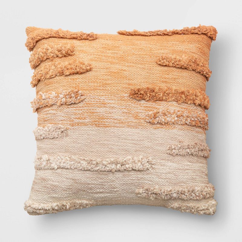 Tufted Ombre Striped Square Throw Pillow - Threshold™, 1 of 8