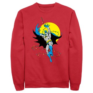 Men's Batman Christmas Light Swing Sweatshirt - 1 of 4